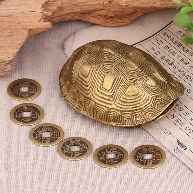 欧圣英铜乌龟壳八卦易经用品六爻工具周易龟壳摆件