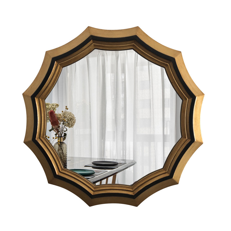 镜子现代中式装饰别墅挂镜定制玄关壁炉餐厅化妆镜