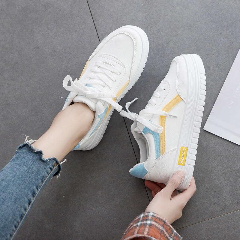 小白鞋女秋季2020新款韩版百搭休闲学生板鞋子大童平底白色球鞋潮