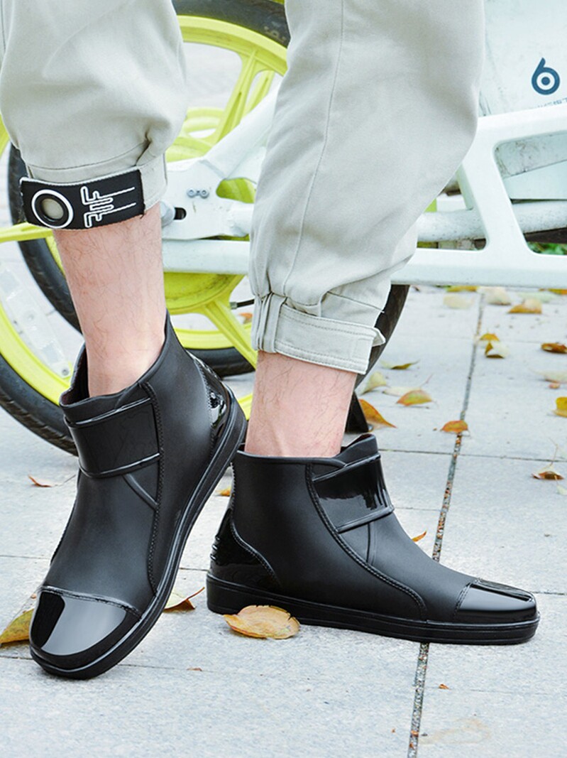 皮鞋雨鞋男潮低帮时尚水鞋男防水雨靴防滑短筒雨鞋