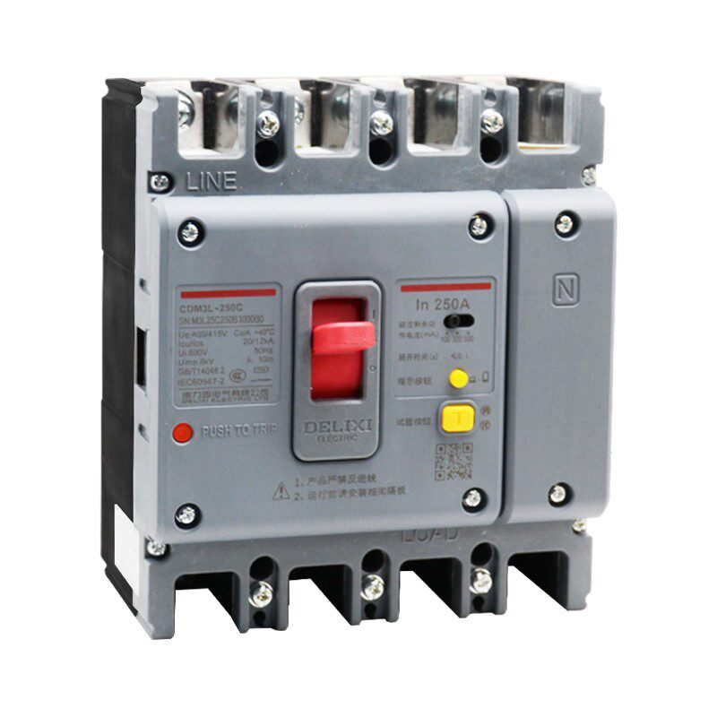 德力西三相四线空气开关漏电保护器塑壳cdm3l160a250a400a漏电保护器