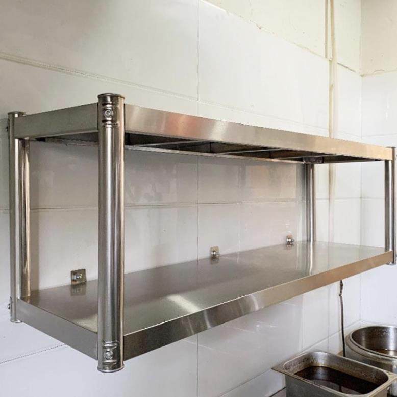 厨房壁挂式置物架多功能商用墙上微波炉收纳吊架不锈钢厨房墙壁置物架