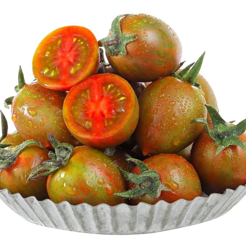 迷彩小番茄圣女果新鲜小西柿子海南千禧铁皮生吃番茄