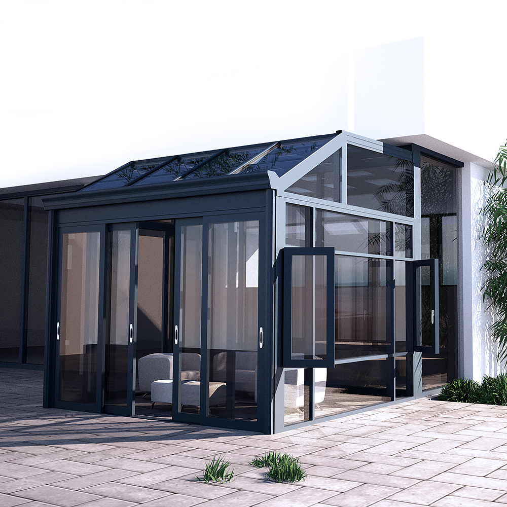 定制金裕安门窗阳光房高端花房别墅玻璃房屋屋顶阳光房定制