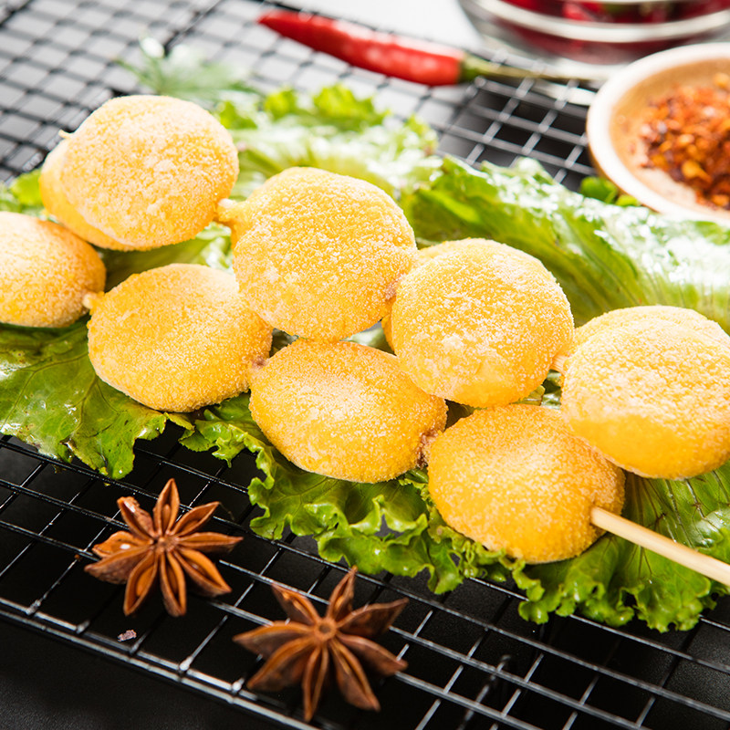 南瓜饼串无锡烧烤bbq野外户外郊游冷冻铁板南瓜