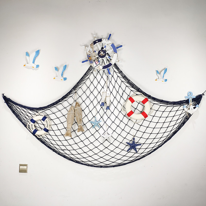 相片地中海风格装饰品渔网背景背景墙墙壁挂件酒吧照片墙