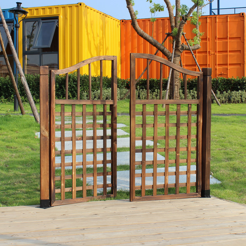 户外栅栏门围栏花园庭院网格双开门院子装饰小篱笆门实木护栏菜园