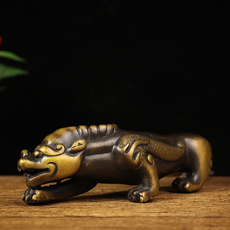 仿古纯铜貔貅摆件貔貅镇纸瑞车载摆设书房客厅摆件