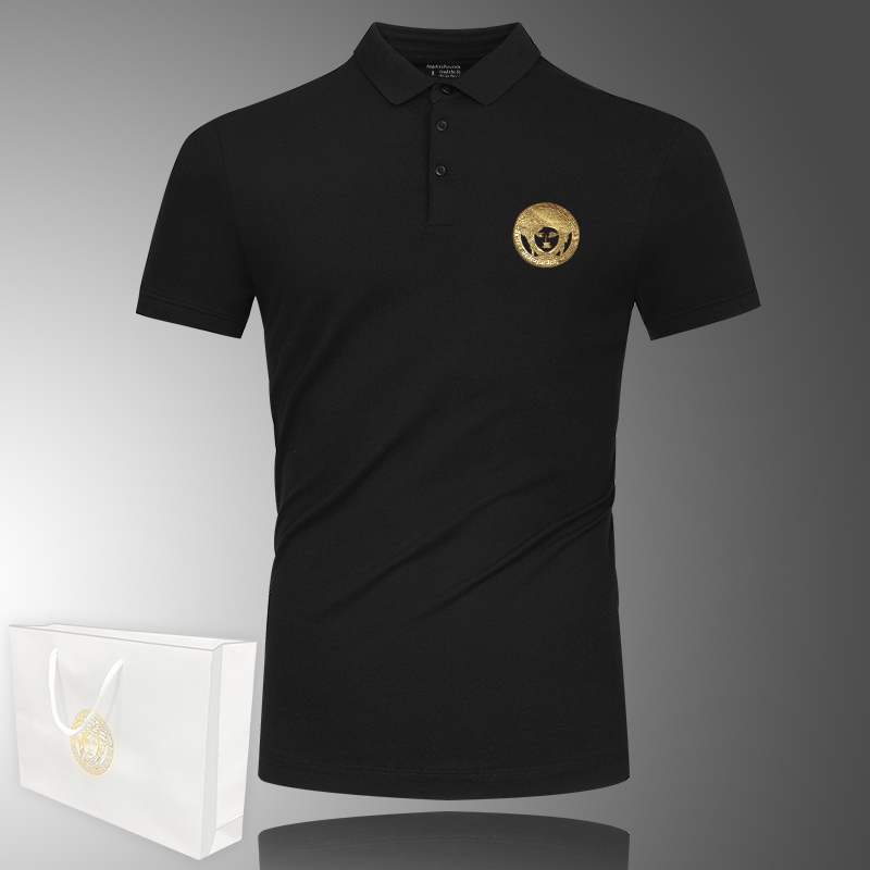 官网范思哲珍藏夏季新品翻领短袖POLO衫男装上衣瓦萨琪商务T恤6XL