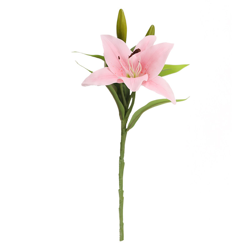 泰环3头百合花仿真花单支高档手感假花客厅餐桌仿真花