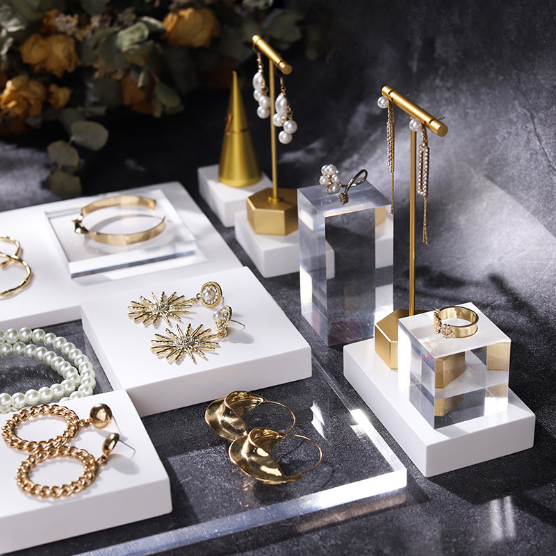 花新陈列创意石膏亚克力组合套系首饰收纳摆件首饰展示架