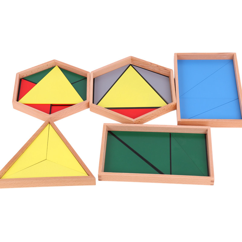 蒙台蒙特梭利蒙氏早教教具构成三角形幼儿园儿童早教教具