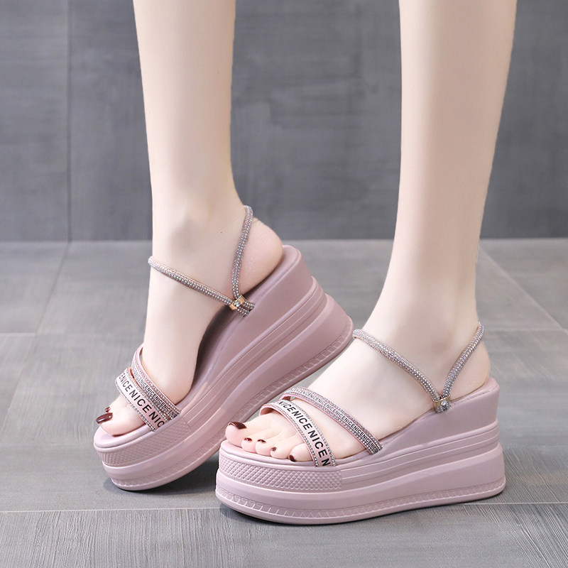 坡跟时尚松糕罗马运动百搭尚外增高凉鞋厚底时装凉鞋