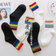 ins net red socks female rainbow striped socks Korean sports Japanese Korean college style girls tube socks tide ins net red socks female rainbow striped socks Korean sports Japanese Korean college style girls tube socks tide