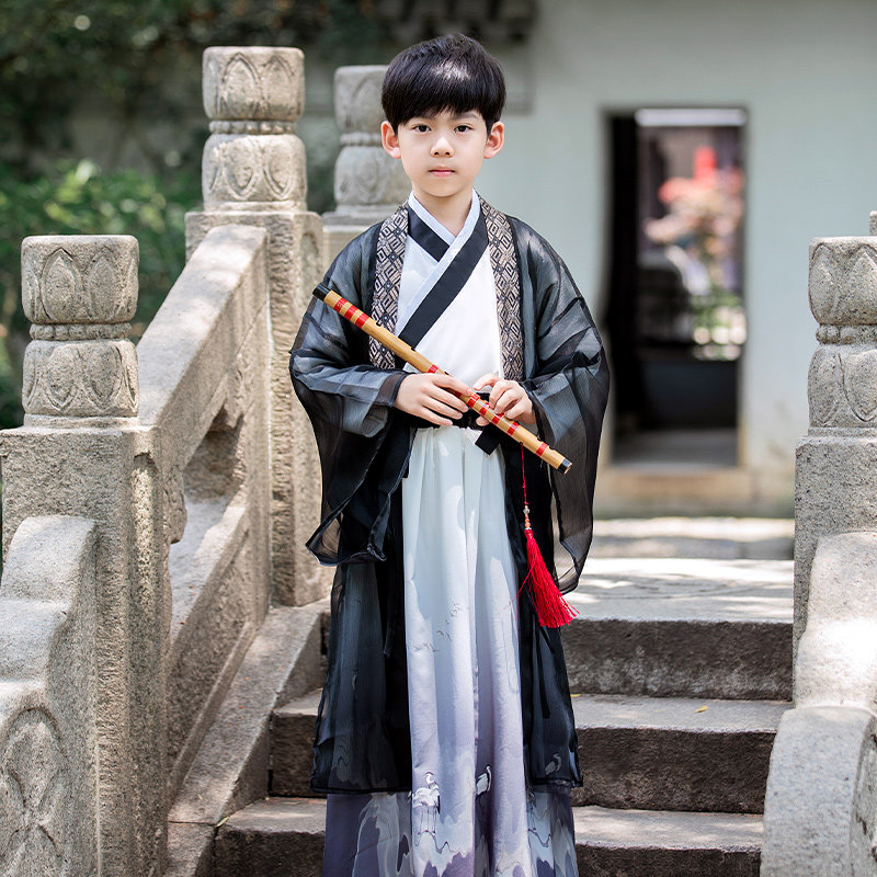汉服小学生服超国学套装古风侠客儿童古装男童唐装