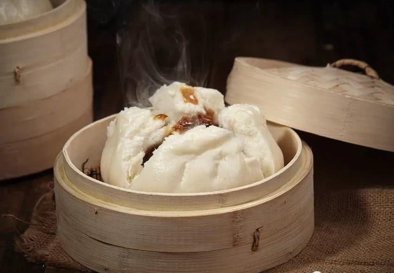 叉烧烧包广式笑口大包包子早茶肉包龙香叉广东包点