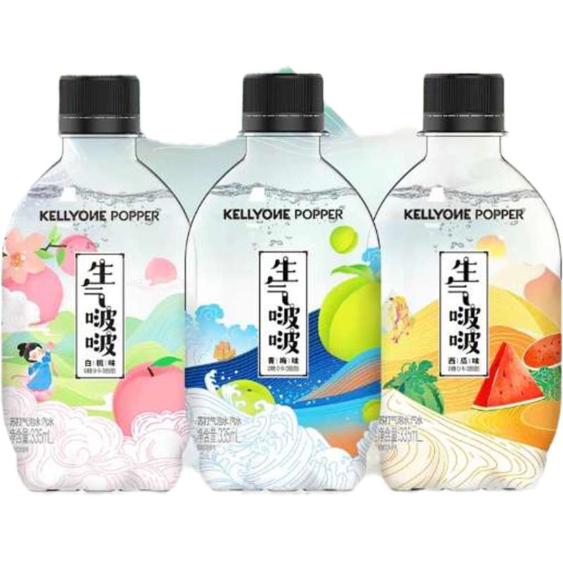 【饮用水】【8月新货】娃哈哈生气啵啵苏打气泡水335ml*