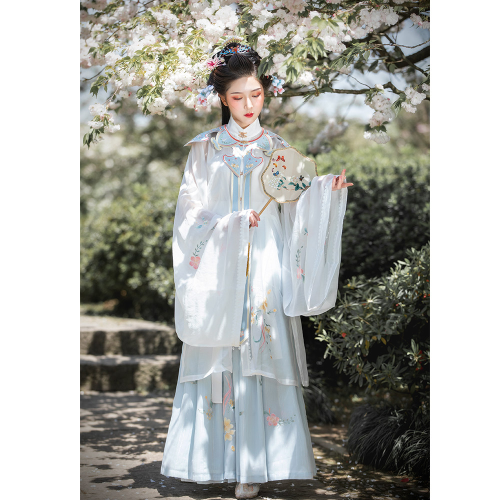 徽韵立领襦裙褶裙齐腰长衫对襟明制徽韵雅绣花汉服