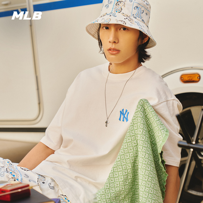 mlb短袖新款春夏同款明星休闲logo官方腰果运动t恤