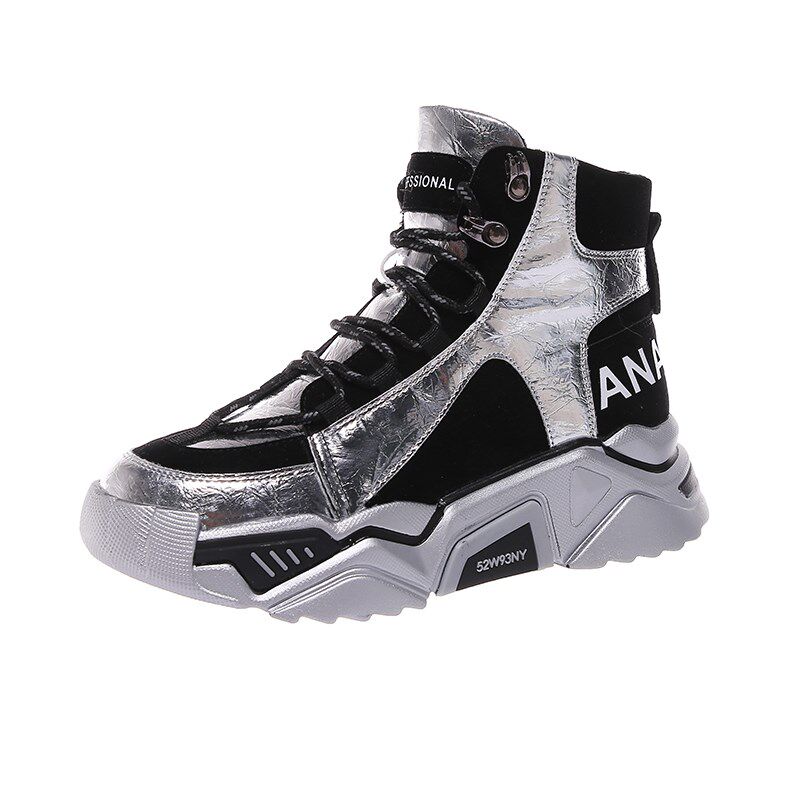 帅气高帮鞋2019冬季新款网红老爹百搭厚底加绒高帮鞋