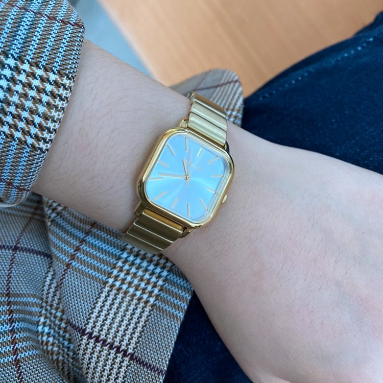 bredaesther复古方形小巧精致表盘女表钢带小方欧美腕表