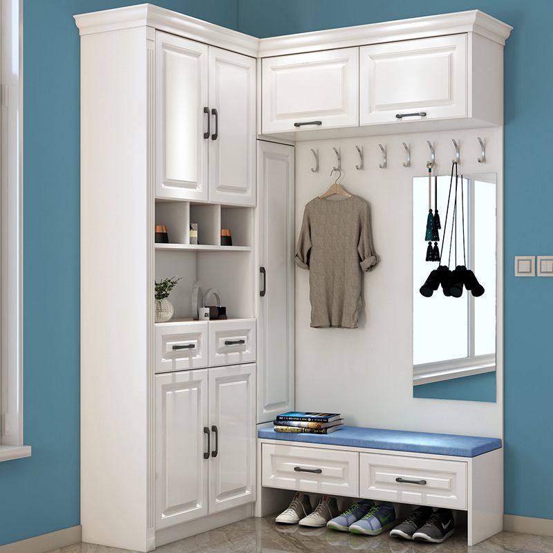 欧式简约门厅鞋柜组合现代多功能衣帽转角衣柜门厅