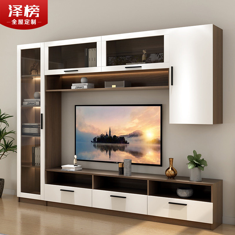 电视电视柜组合柜现代简约客厅家具65寸电视机机柜背景墙柜储电视柜