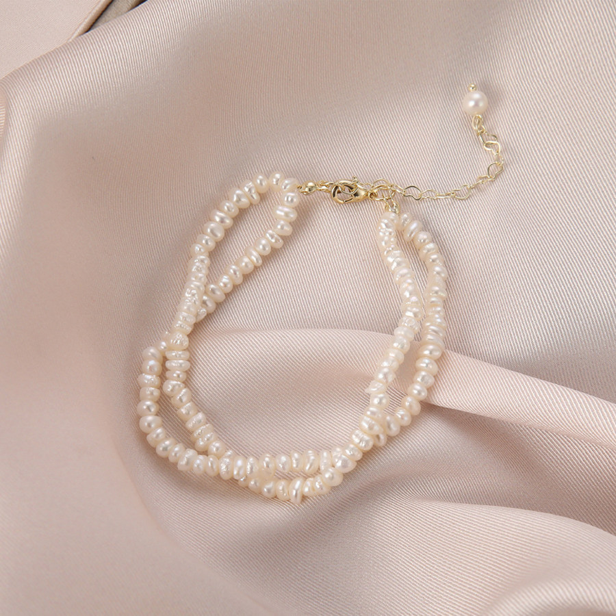 高级天然淡水小珍珠双层项链气质手工串制缠绕项链
