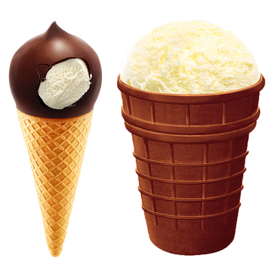 icberry俄罗斯进口冰淇淋儿童雪糕冰激凌香草奶油巧克力甜筒10支