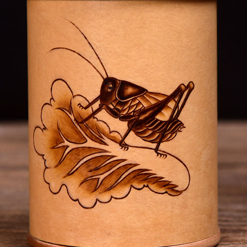 天然手工烙画蝈蝈罐葫芦笼文玩葫芦筒子鸣虫叫罐虫具竹蛉蛐蛐笼子