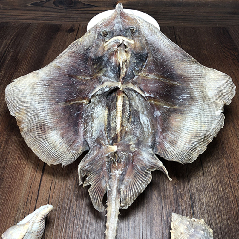 新货自然淡晒野生无盐魔鬼鱼干500克老板大地鱼干