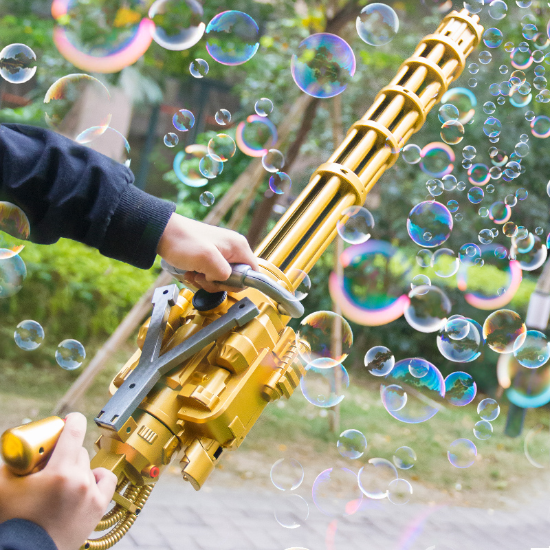 六一儿童节礼物巨型粉色加长大号电动加特林泡泡机手持吹泡泡
