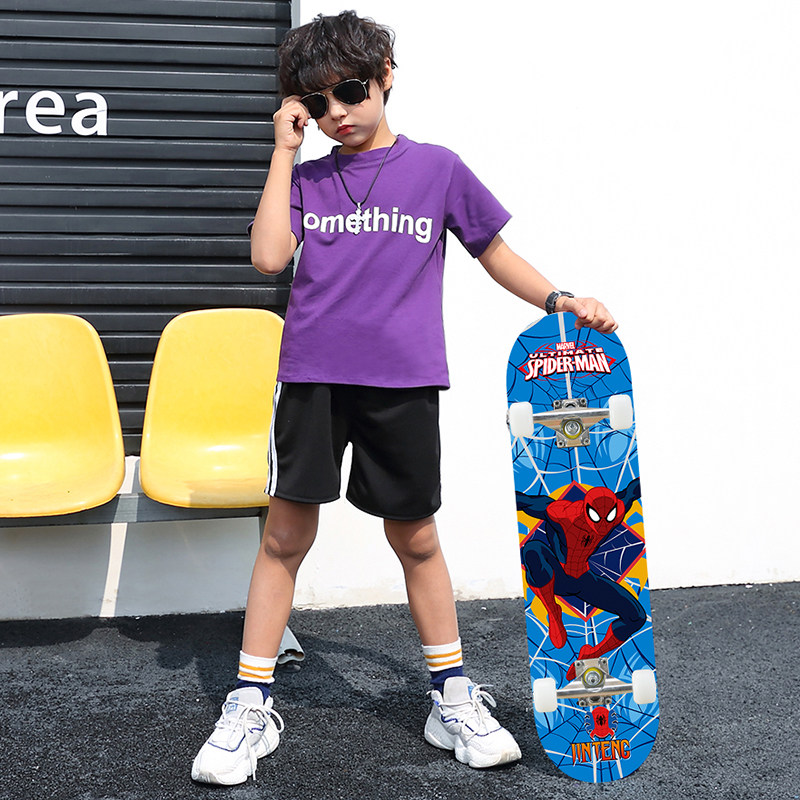 劲腾儿童滑板男孩女生初学者双面图案青少年四轮滑板