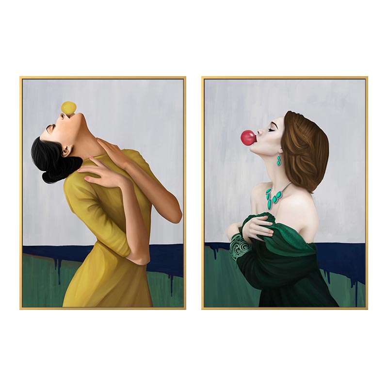 北欧轻奢人物装饰画服装店时尚时尚美美女挂画卧室现代装饰画