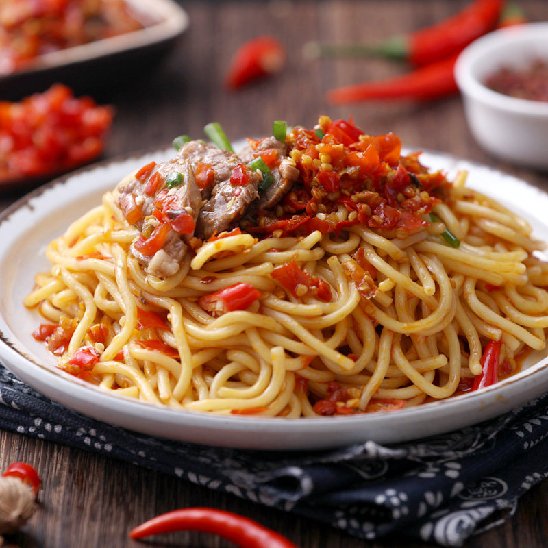 南街村剁椒鲜拌面2口味6盒装 凉面拉面湿面方便面泡面速食非油炸