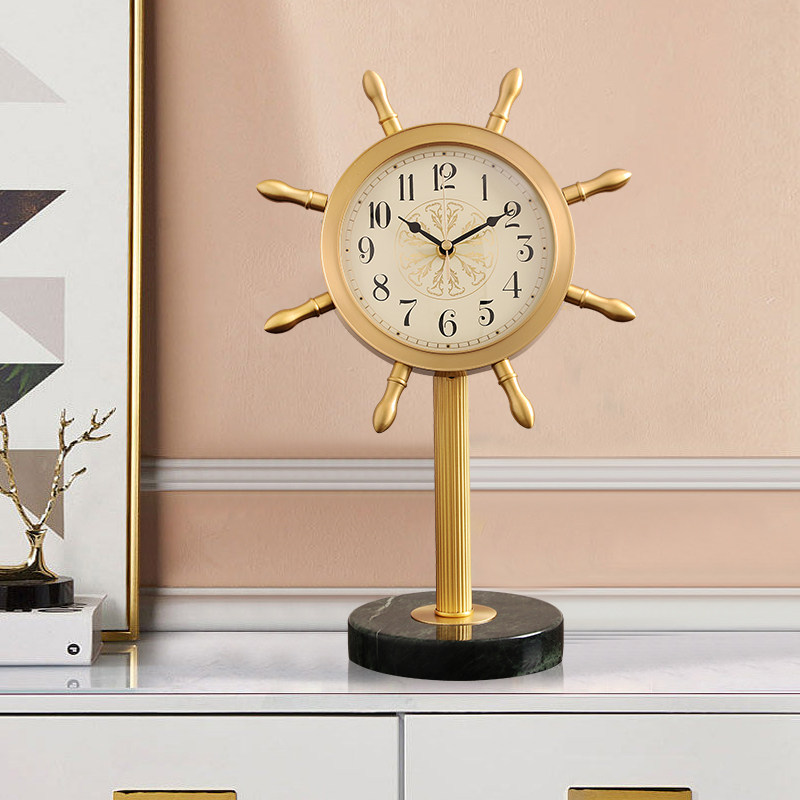 座钟桌面静音钟静音台式创意客厅钟表轻奢家用座钟