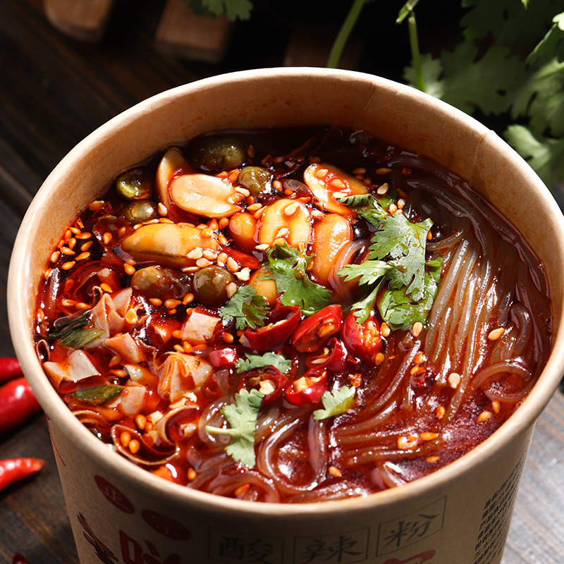 小香厨嗨吃家网红桶装酸辣粉110g*6桶/12桶方便速食薯粉丝米线