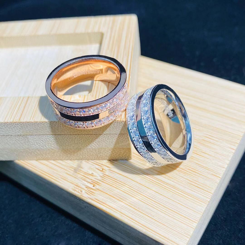 小ck满天星一对时尚玫瑰金情侣戒指 忞美珠宝戒指/指环