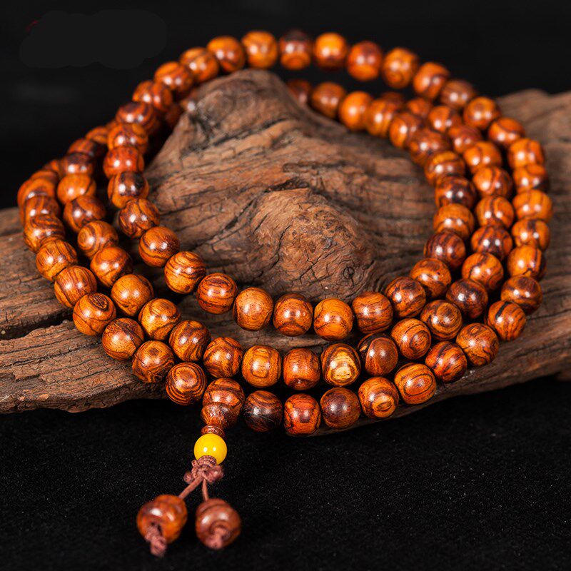 手串20mm海南黄花梨108颗老料佛珠男士鬼脸鬼眼古风配饰