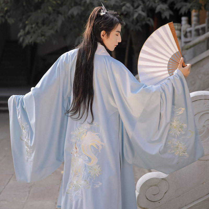 【白山煮雪】原创汉服白泽明制披风日常刺绣中国风大袖秋冬男女装