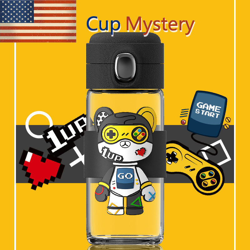 美国cupmystery进口高硼硅玻璃材质卡通可爱魔法熊弹跳玻璃杯