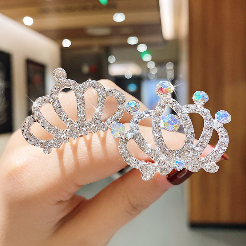 皇冠头饰儿童可爱公主宝宝插梳水钻饰品女童生日王冠发梳演出发卡