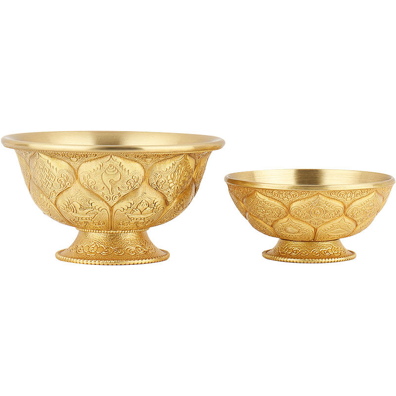 密宗供水碗铜家用佛前供水杯供佛杯居家供奉吉祥家用八供杯多款