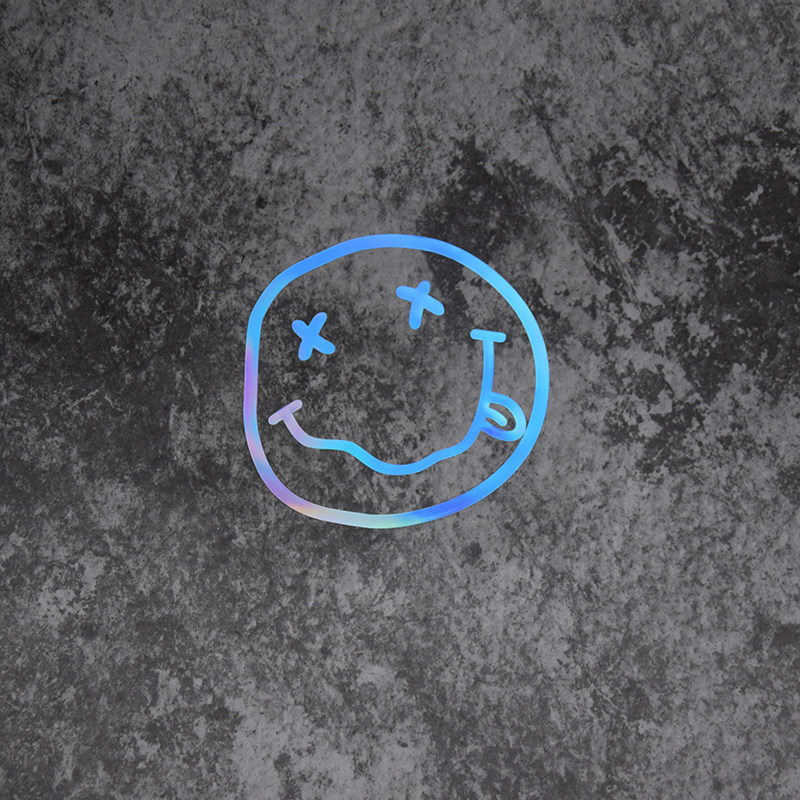 涅槃乐队笑脸nirvana汽车贴纸个性创意恶搞镂空汽车装饰贴