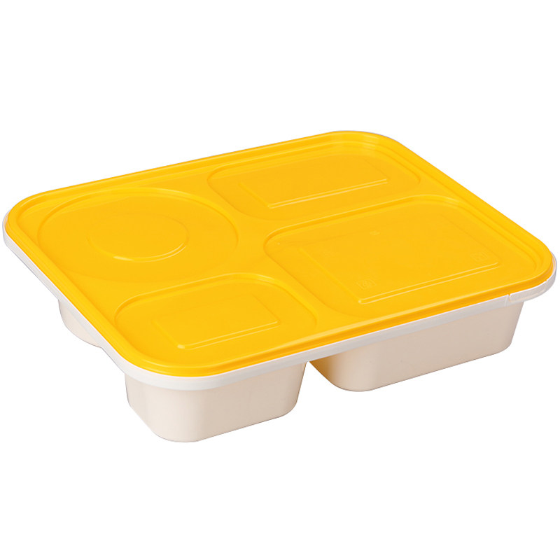 赛卓一次性餐盒加厚四格安全锁扣快餐盒饭盒创意一次性餐盒