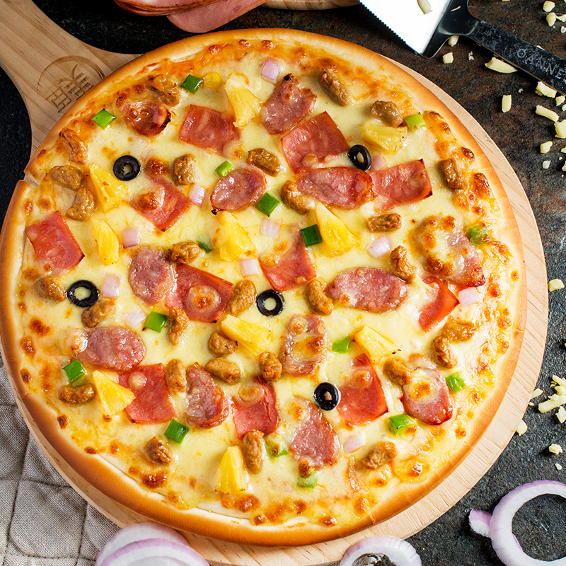美臣7寸至尊披萨速冻半成品微波加热即食比萨饼早餐食品整箱商用