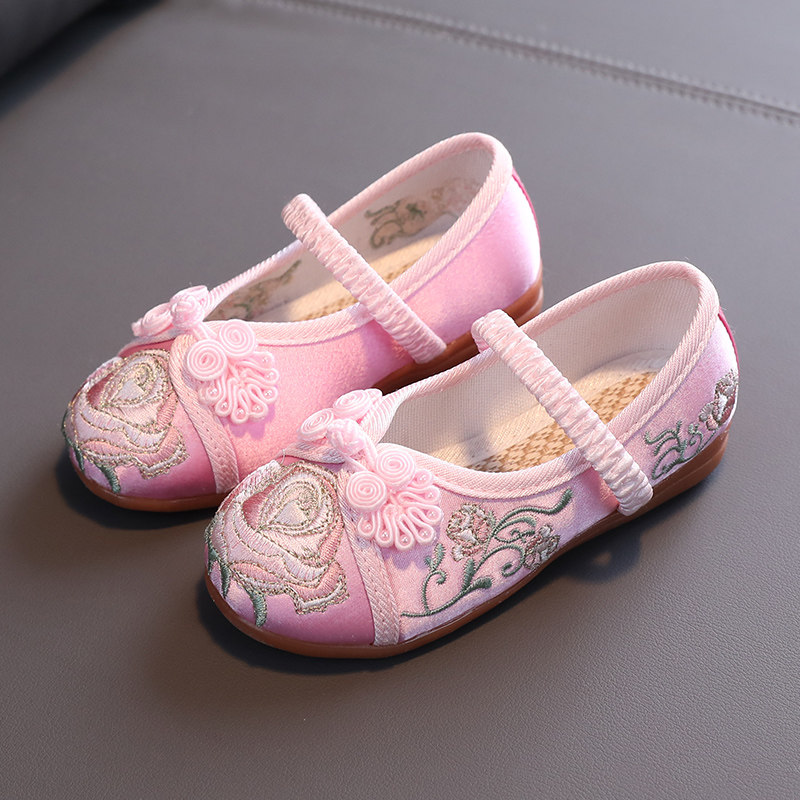 女童汉服鞋子春季新款古风演出儿童老北京布鞋宝宝儿童汉服鞋