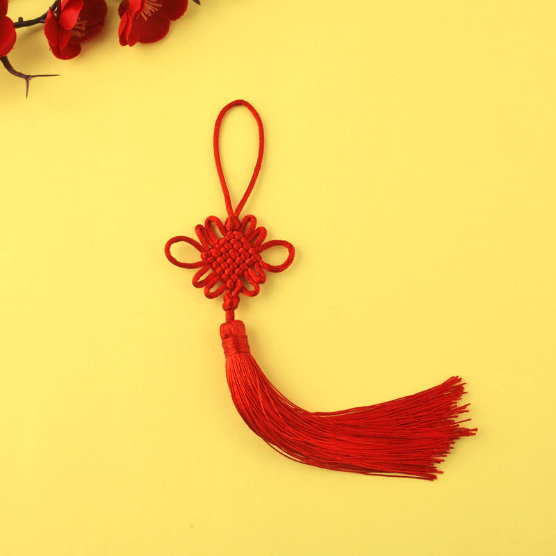 中国结6盘单色中国国小流苏穗子汽车挂饰中国特色中国结