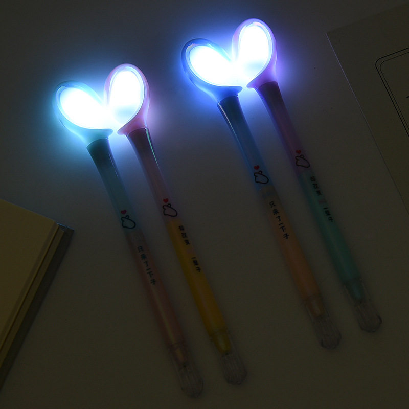 闺蜜自动发光一对礼物七夕节少女抖音文具别的中性笔