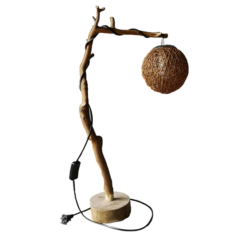 个性研木树枝台灯自然随形书房办公公民艺术装饰台灯